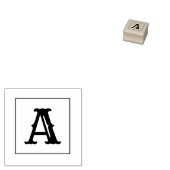 Letter A 1 inch rubberen stempel (Gestempeld)