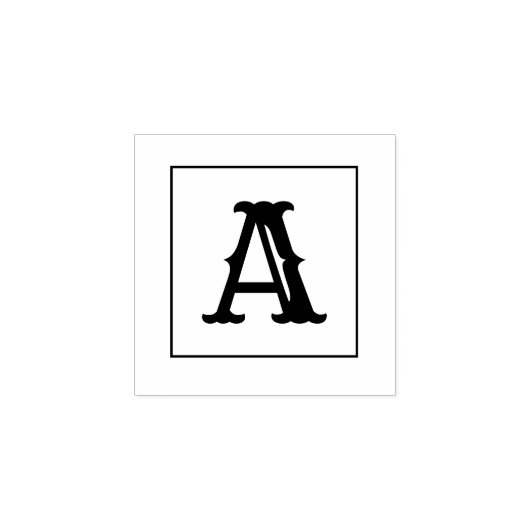 Letter A 1 inch rubberen stempel (Afrduk)