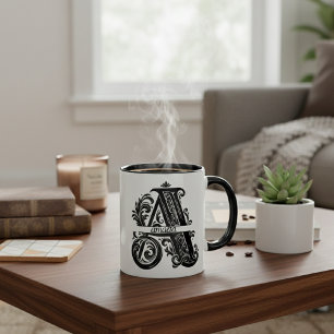 Letter A, aangepaste naam monogrammed Mok