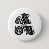Letter A, aangepaste naam monogrammed Ronde Button 5,7 Cm (Voorkant)