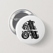 Letter A, aangepaste naam monogrammed Ronde Button 5,7 Cm (Voorkant /achterkant)