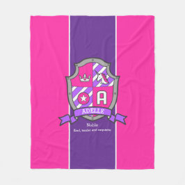 Letter A Adelle name betekent roze paarse eenhoorn Fleece Deken