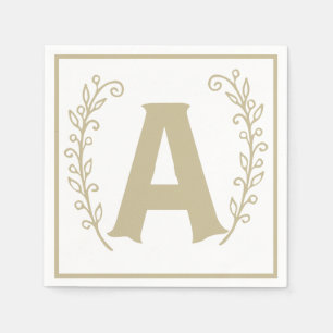 Letter A Alphabet Block Gender Neutral Baby shower Servet