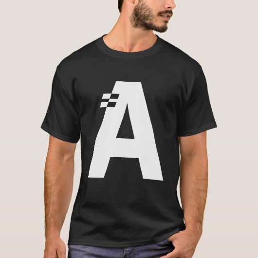 Letter A Alphabet Initiaal Monogram T-shirt (Voorkant)