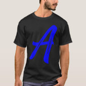 Letter A Alphabet Large Blue Graphic Initial T-shirt (Voorkant)