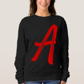 Letter A Alphabet Large Red Graphic Initial Trui (Voorkant)