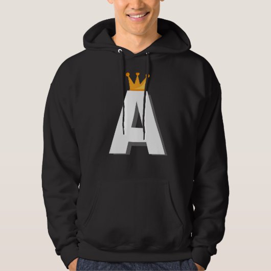 Letter A Alphabet Letter Initiaal Hoodie (Voorkant)
