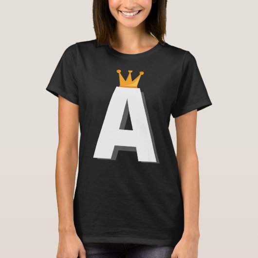 Letter A Alphabet Letter Initiaal T-shirt (Voorkant)