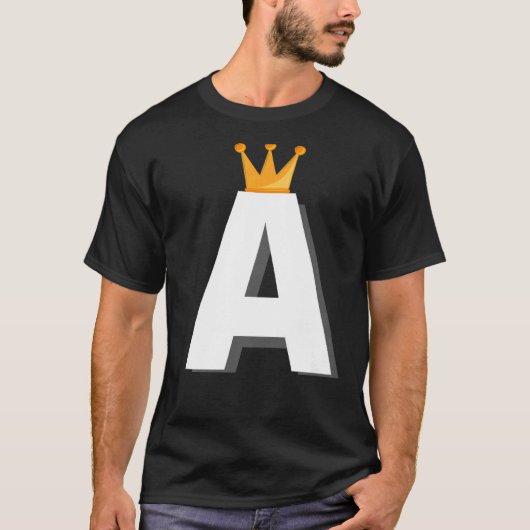 Letter A Alphabet Letter Initiaal T-shirt (Voorkant)