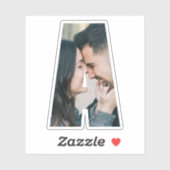 Letter A Alphabet & Photo Custom-Cut Vinyl Sticker (Vel)