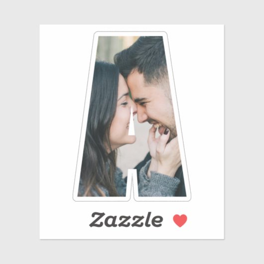 Letter A Alphabet & Photo Custom-Cut Vinyl Sticker (Vel)