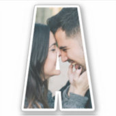 Letter A Alphabet & Photo Custom-Cut Vinyl Sticker (Voorkant)