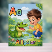 Letter A Alphabet Poster A is for Alligator Cute (Neutraal)
