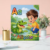 Letter A Alphabet Poster A is for Alligator Cute (Huwelijk)