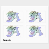 Letter A angel monogram alfabet initiaal Rechthoekige Sticker (Vel)