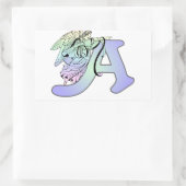 Letter A angel monogram alfabet initiaal Rechthoekige Sticker (Tas)