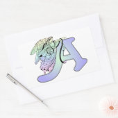 Letter A angel monogram alfabet initiaal Rechthoekige Sticker (Envelop)