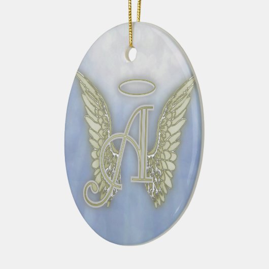 Letter A Angel Monogram Keramisch Ornament (Links)