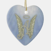 Letter A Angel Monogram Keramisch Ornament (Rechts)