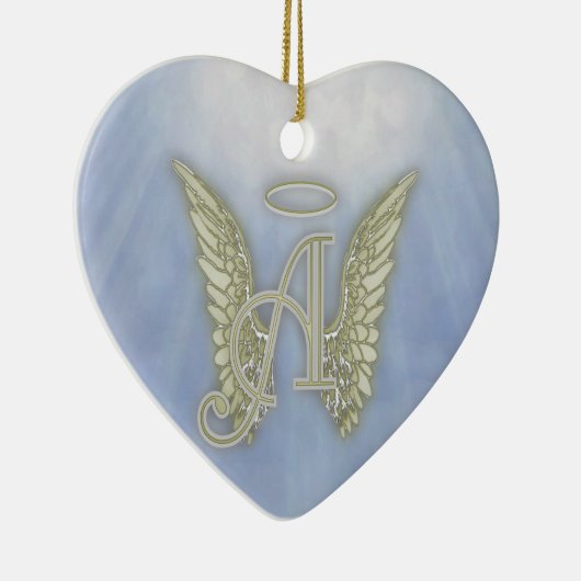 Letter A Angel Monogram Keramisch Ornament (Rechts)