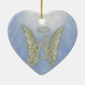Letter A Angel Monogram Keramisch Ornament (Achterkant)