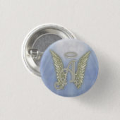 Letter A Angel Monogram Ronde Button 3,2 Cm (Voorkant /achterkant)