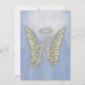 Letter A Angel Monogram Uitnodiging (Voorkant)