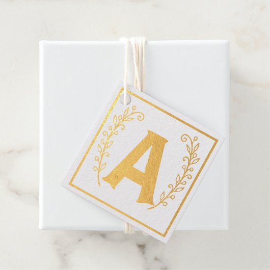 Letter A Baby alfabet blokvierkante Folie Favor Ta Bedankjes Labels (Met doos)