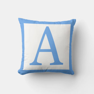 Letter A Baby Blue Border Kussen