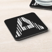 LETTER A BAR CODE Eerste Initiaal Barcodepatroon Drankjes Onderzetter (Linkerzijde)