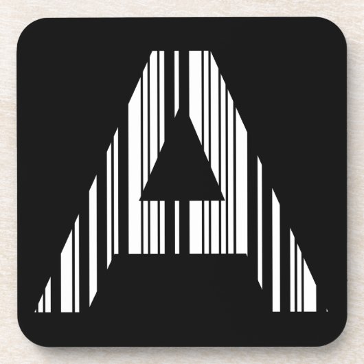 LETTER A BAR CODE Eerste Initiaal Barcodepatroon Drankjes Onderzetter (Voorkant)