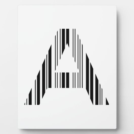LETTER A BAR CODE Eerste Initiaal Barcodepatroon Fotoplaat (Voorkant)