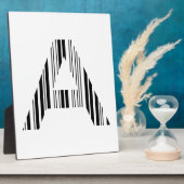 LETTER A BAR CODE Eerste Initiaal Barcodepatroon Fotoplaat (Zijkant)