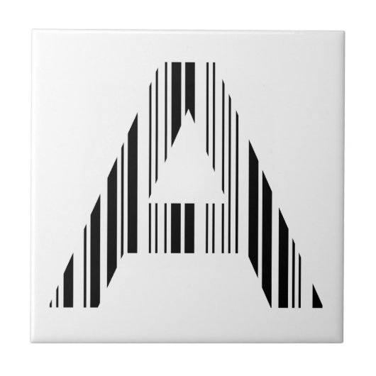 LETTER A BAR CODE Eerste Initiaal Barcodepatroon Tegeltje (Voorkant)