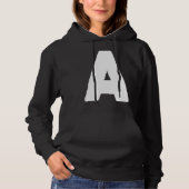 Letter A big and bold white Hoodie (Voorkant)