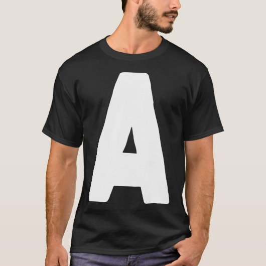 Letter A big and bold white T-shirt (Voorkant)