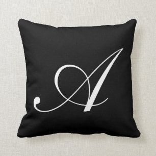 Letter A Black Monogram Pillow Kussen