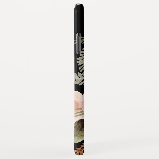 Letter A Black Waterverf Floral BOHO Monogram Case-Mate iPhone Case (Achterkant/rechts)