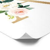 Letter A Blush Floral Monogram Faux Gold Foil Poster (Hoek)