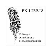 Letter A Botanische Ex Libris Boekplaat Stempel (Afrduk)