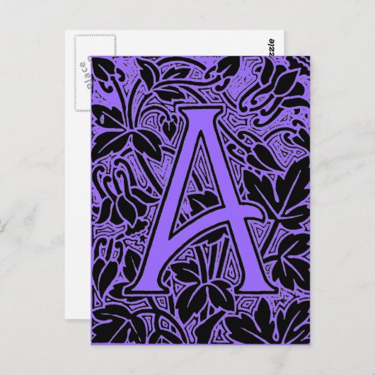 letter A Briefkaart (Voorkant / Achterkant)