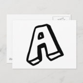 Letter "A" Briefkaart (Voorkant / Achterkant)