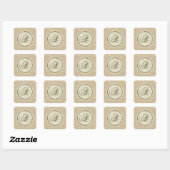 Letter A burlap-stickers Vierkante Sticker (Vel)
