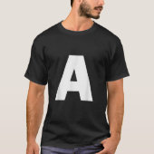 Letter A Capital Alphabet Monogram Initial  T-shirt (Voorkant)