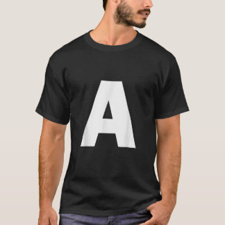 Letter A Capital Alphabet Monogram Initial  T-shirt