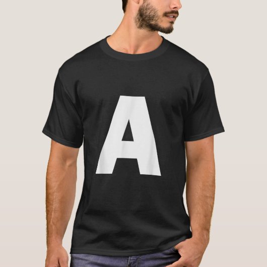Letter A Capital Alphabet Monogram Initial  T-shirt (Voorkant)