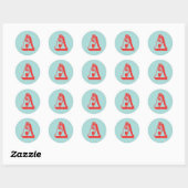 Letter A carnaval stijl monogram initiaal gunst Ronde Sticker (Vel)