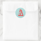 Letter A carnaval stijl monogram initiaal gunst Ronde Sticker (Tas)