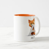 Letter A Cat Alfabet Monogram Koffie Mok (Voorkant rechts)