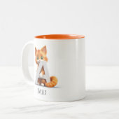 Letter A Cat Alfabet Monogram Koffie Mok (Voorkant links)
